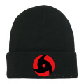 rubber badge patch Jacquard knit winter hat